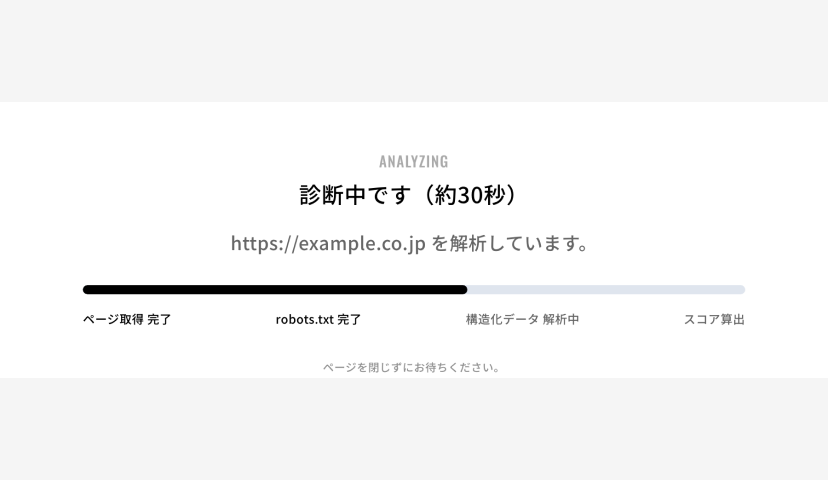 解析中の表示