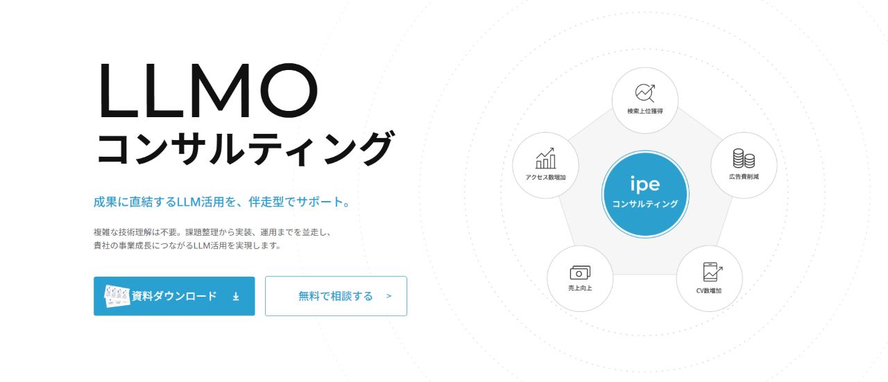 LLMOコンサルティング会社選びで迷ったらipeにご相談ください